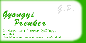 gyongyi prenker business card